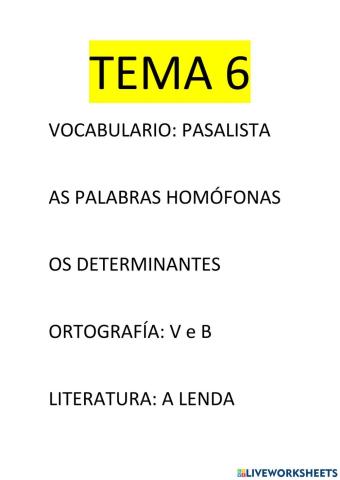 Tema 6. GALEGO