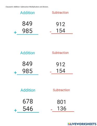 Math 4 basic operations