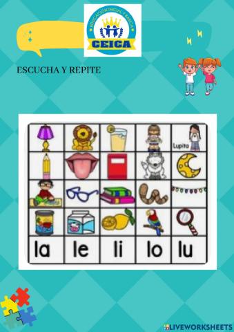 La,le,li,lo,lu, ta,te,ti,to,tu