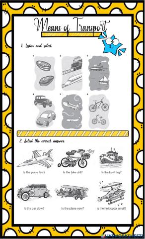 Describing means of transport