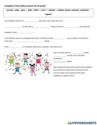 Verbi prima coniugazione