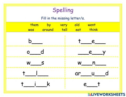 Spelling Mar 15 DJ