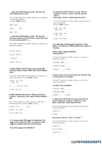 2 step word problems