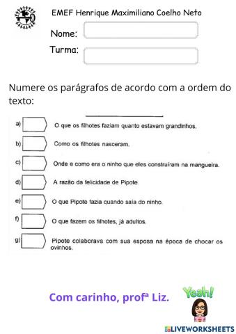 Numerando parágrafos