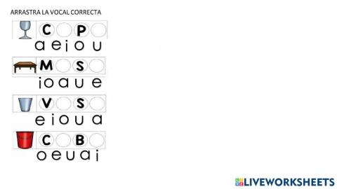 Identifica la vocal faltante