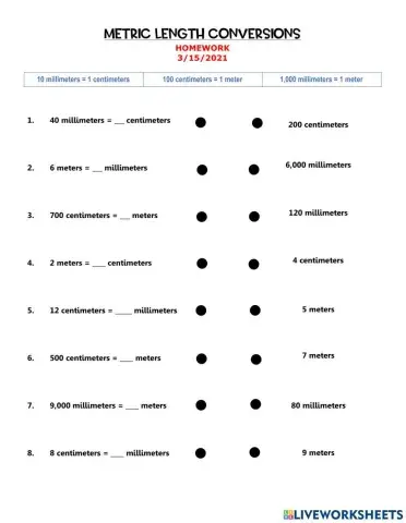 Metric Length Conversions