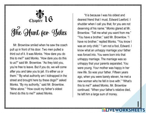 Oliver Twist: Chapters 16 and 17