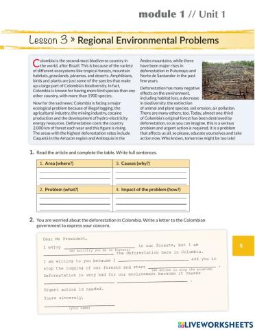 Regional environmental problems