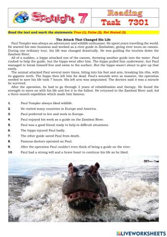 Spotlight 7 Task 7301