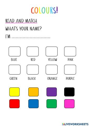 Colours: Read and match