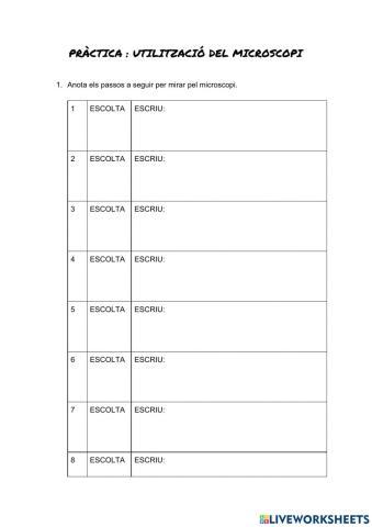 Uso microscopio 1r ESO