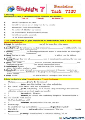 Spotlight 7 Task 7120