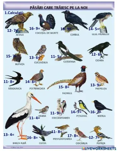 Scăderea 0-20 cu trecere peste ordin