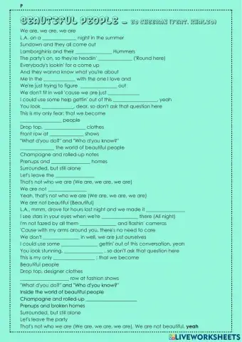 Beautiful People  - Song