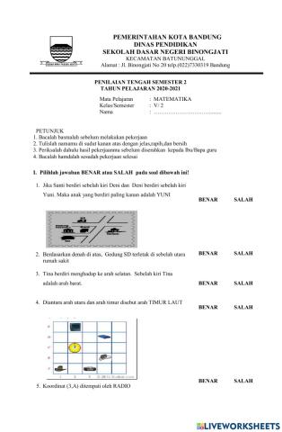 Pts matematika kelas 5