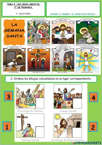 Tema 6. una semana importante. la semana santa.