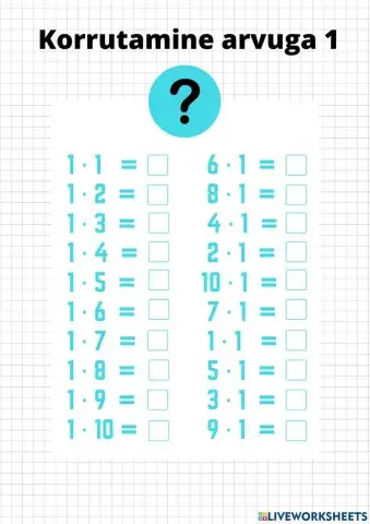 Korrutamine arvuga 1