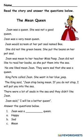 Reading Comprehension Passage long vowel Ee