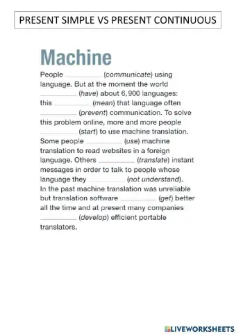 Present simple vs present continous