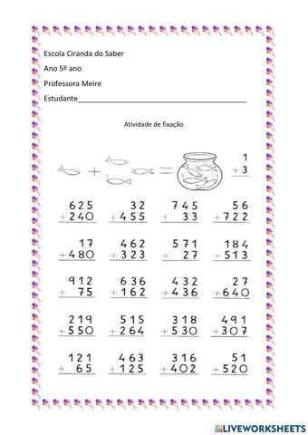 Atividade de matemática