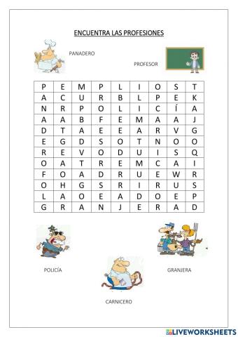 Ficha sobre los oficios: Yo quiero ser...