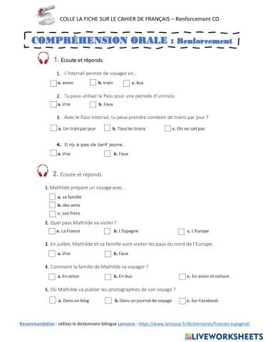 Renforcement COrale et CÉcrite