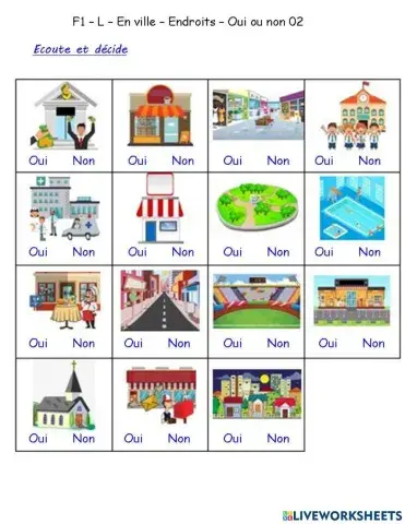 F1 - L - En ville - Endroits - Oui ou non 02