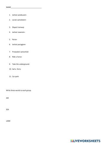 Vocabulary Gold experience A2 Unit 6