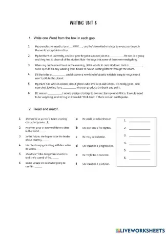 Writing unit 6 sexto