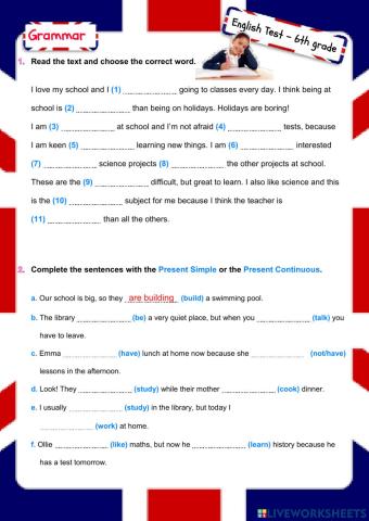 Test Unit 2 - A4 - Grammar