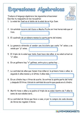 Lenguaje Algebraico II