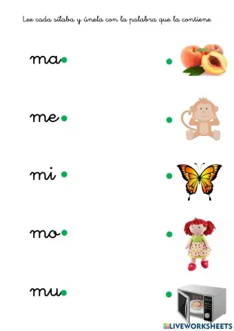 Lectura de sílabas M