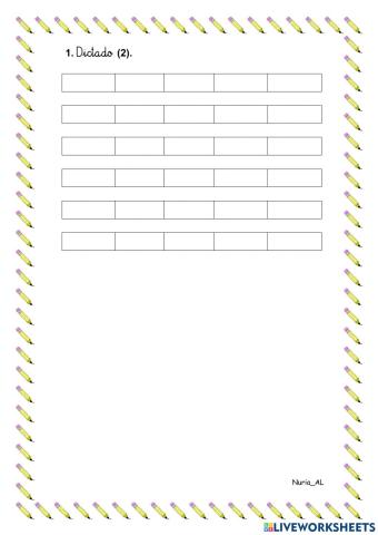 Dictado. Refuerzo conciencia léxica II