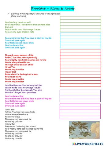 Song: Provider Rivers & Robots