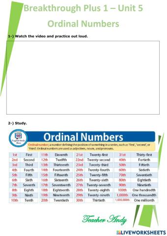Ordinal Numbers