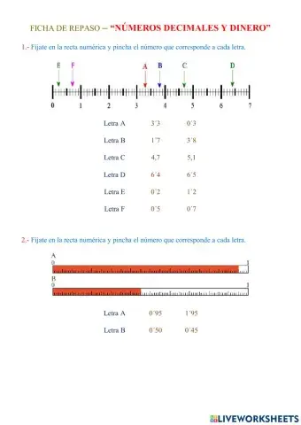 NÚMEROS DECIMALES Y DINERO