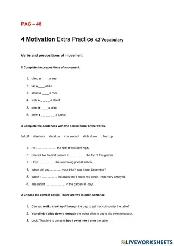 Vocabulary - movement
