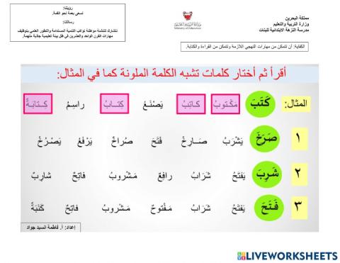 التراكيب اللغوية لحرفي ف و أ
