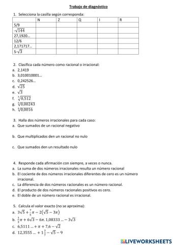 Trabajo evaluativo diagnóstico 4°