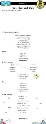 Song Activity - Sun Moon and Stars