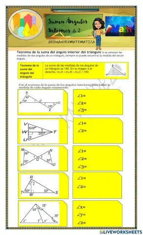 Suma de angulos internos triangulo 2