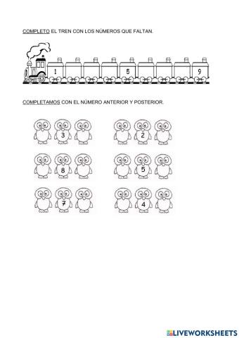 Tira numérica - anterior y posterior