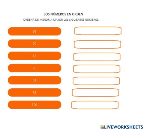 Ordenar los números