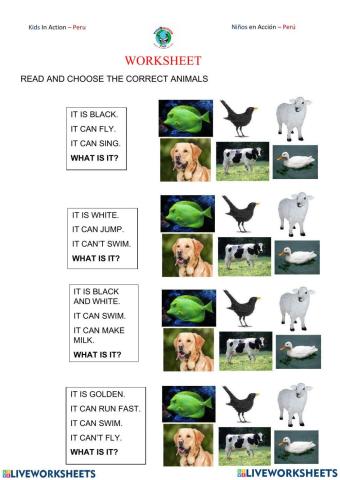 Animals can and can't