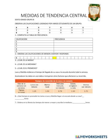 Medidas de tendencia central