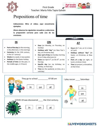 Prepositions of time