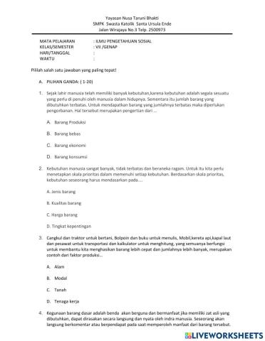 Ujian pts  ips smtr 2