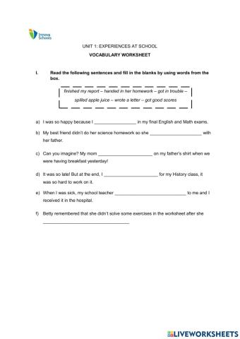 Vocabulary 6th grade