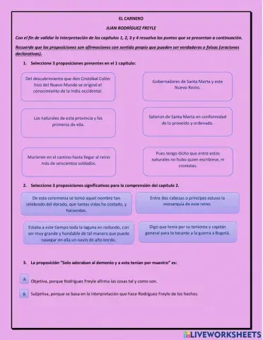 Actividad El carnero cap 1 2 3 4