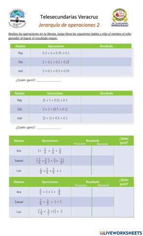 Jerarquía de operaciones 2.1